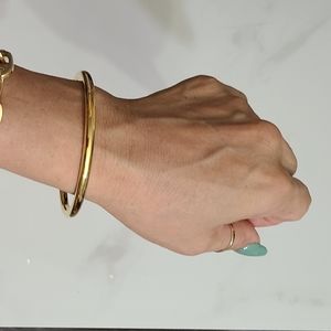 Large MILOR GOLD Made in Italy 14kt Shiny Bangle Bracelet